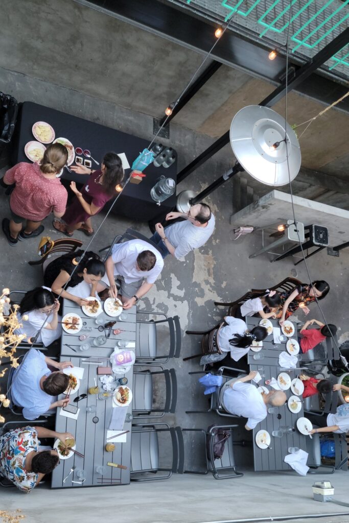 Outdoor patio dining area at NiHao Baltimore